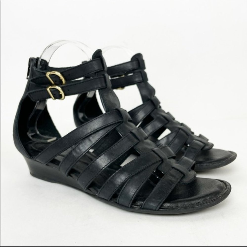 Born Challis Black Leather Gadiator Sandals